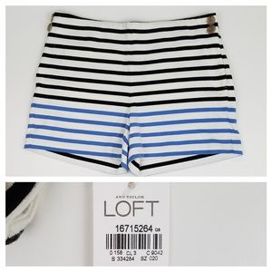 New LOFT Nautical Stripe Shorts